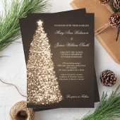 Invitation Élégant Mariage de Noël Sparkle Gold