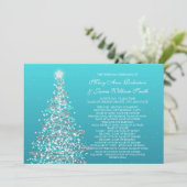 Invitation Élégant Mariage de Noël Turquoise (Debout devant)