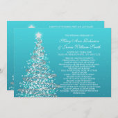 Invitation Élégant Mariage de Noël Turquoise (Devant / Derrière)