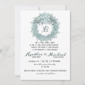 Invitation Élégant Mariage de Noël vert argent (Devant)