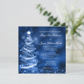 Invitation Élégant Mariage de Noël Winter Wonderland (Debout devant)