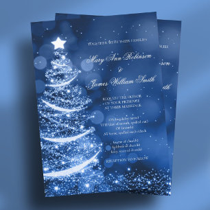 Invitation Élégant Mariage de Noël Winter Wonderland