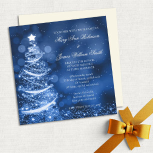 Invitation Élégant Mariage de Noël Winter Wonderland