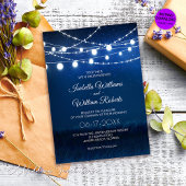Invitation Élégant Mariage de nuit Bleu et Argent