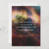 Invitation Élégant Mariage de nuit étoilé coloré (Dos)