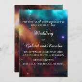 Invitation Élégant Mariage de nuit étoilé coloré (Devant / Derrière)