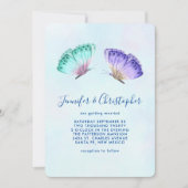 Invitation Élégant Mariage de paire de papillon aquarelle (Devant)