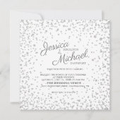 Invitation Élégant Mariage de Parties scintillant Diamond Arg (Devant)