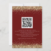 Invitation Élégant Mariage de Parties scintillant d'or QR Bou (Dos)
