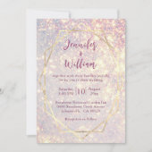 Invitation Élégant Mariage de Parties scintillant pourpre (Devant)