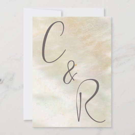 Invitation Élégant Mariage de pêche à la perle (Dos)