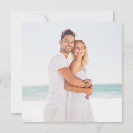 Invitation Élégant Mariage de photo de script Carré (Dos)