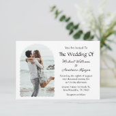 Invitation élégant mariage de photo ondulé moderne (Debout devant)