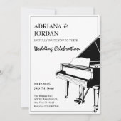 Invitation Élégant mariage de piano (Devant)