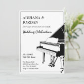 Invitation Élégant mariage de piano (Debout devant)