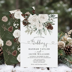 Invitation Élégant Mariage de pin d'hiver