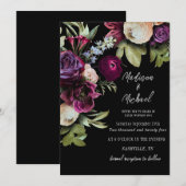 Invitation Élégant Mariage de pivoines florales (Devant / Derrière)