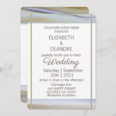 Invitation Elégant mariage de plage bleu clair moderne (Devant / Derrière)