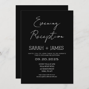 Invitation Elégant Mariage de réception classique en soirée n
