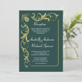 Invitation Élégant Mariage de réception victorien (Debout devant)