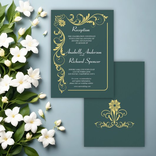 Invitation Élégant Mariage de réception victorien