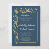 Invitation Élégant Mariage de réception victorien (Devant)