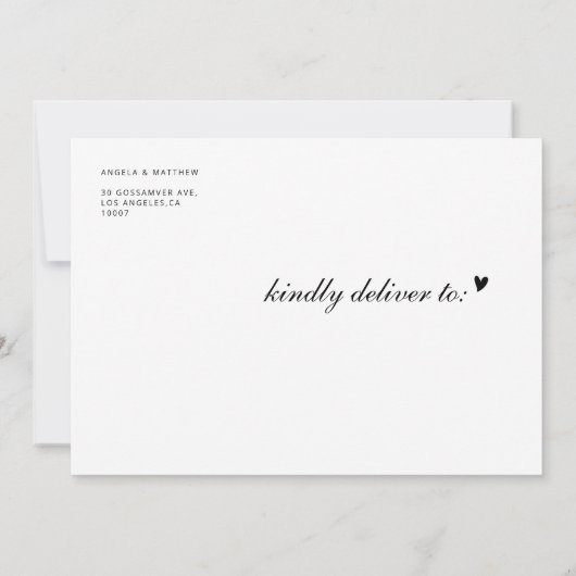 Invitation Elégant mariage de report (Dos)