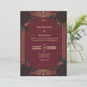 Invitation Élégant Mariage de romance gothique (Debout devant)