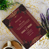 Invitation Élégant Mariage de romance gothique