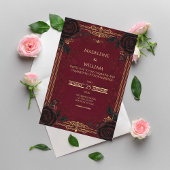 Invitation Élégant Mariage de romance gothique