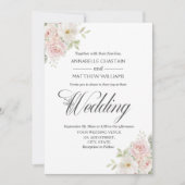 Invitation Élégant mariage de roses blush douces  (Devant)