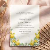 Invitation Élégant Mariage de Roses Jaunes Été