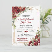 Invitation Élégant Mariage de Roses rouges (Debout devant)