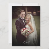 Invitation Élégant Mariage de script avec bordure florale (Dos)