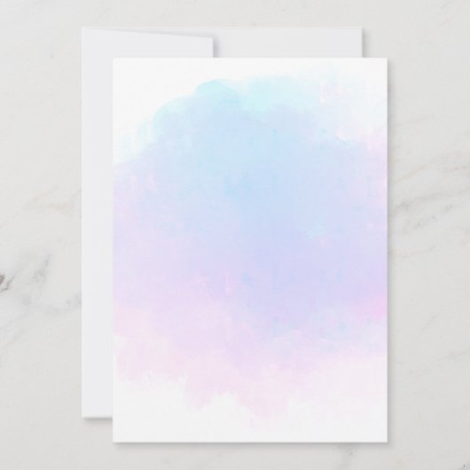 Invitation Elégant Mariage de script bleu/Lilac (Dos)