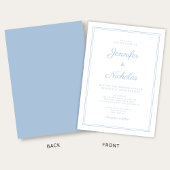 Invitation Élégant Mariage de script bleu poudré moderne