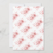 Invitation Élégant Mariage de script Blush Rose or Floral (Dos)