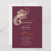 Invitation Élégant Mariage de script chic or Paisley (Devant)