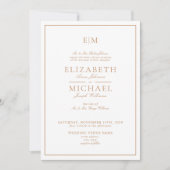 Invitation Élégant Mariage de script classique en terre cuite (Devant)