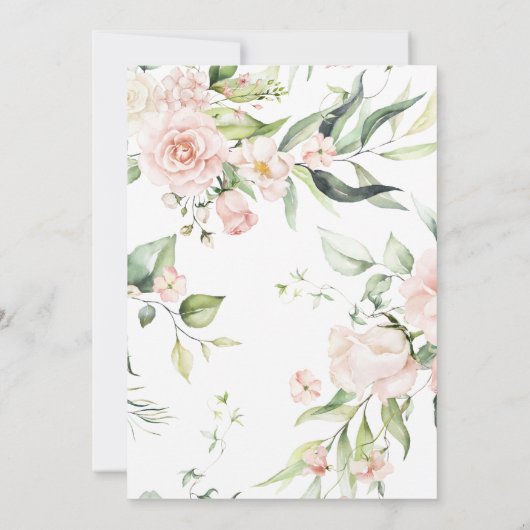 Invitation Élégant Mariage de script d'aquarelle florale roma (Dos)