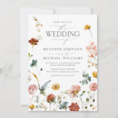 Invitation Elégant Mariage de script d'aquarelle végétale flo (Devant)