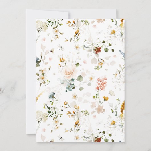 Invitation Elégant Mariage de script d'aquarelle végétale flo (Dos)