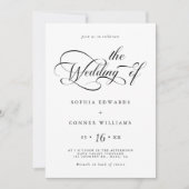 Invitation Élégant Mariage de script de charme tout en un (Devant)