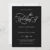 Invitation Élégant Mariage de script de charme tout en un noi (Devant)