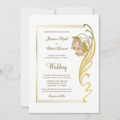 Invitation Élégant Mariage de script de trame or (Devant)