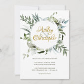 Invitation Élégant Mariage de script de verdure moderne (Devant)