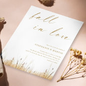 Invitation Élégant Mariage de script Gold 'Fall in Love'