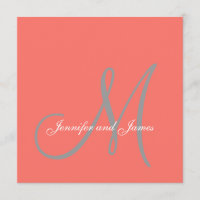 Élégant Mariage de script gris de corail d'affaire
