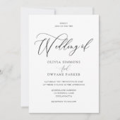 Invitation Élégant Mariage de script moderne intemporel (Devant)