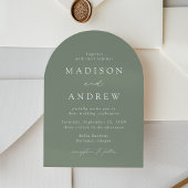 Invitation Élégant Mariage de script moderne Sage Green Arch